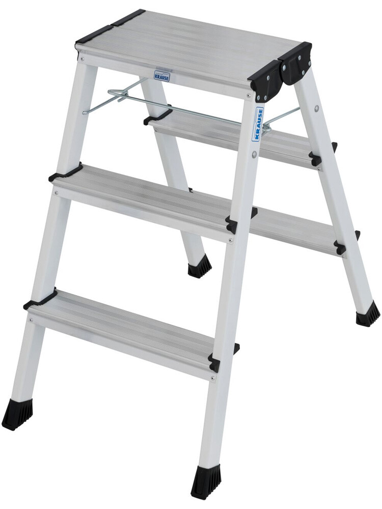 KRAUSE Rolly schodki jezdne dwustronne składane 2x3 aluminiowe białe